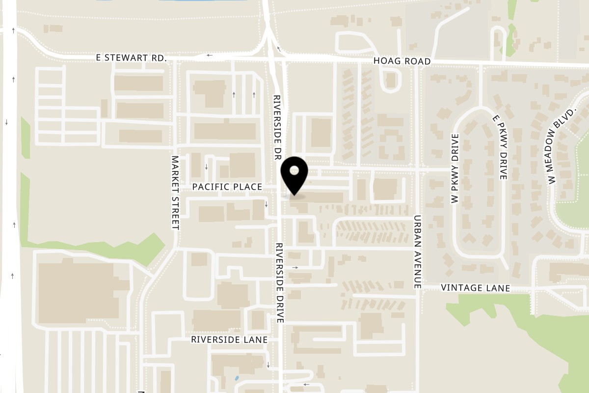Map showing the location of Mexiyaki on 2222 Riverside Dr STE 101 in Mount Vernon